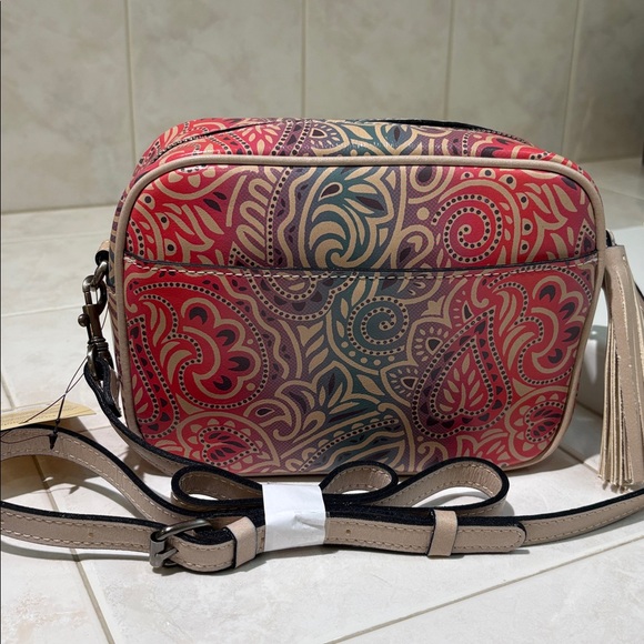 Patricia Nash Josie Leather Crossbody Bag in Greek Ombré Print - Picture 2 of 13